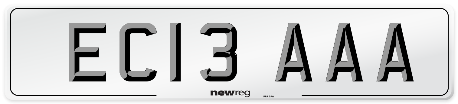 EC13 AAA Number Plate from New Reg